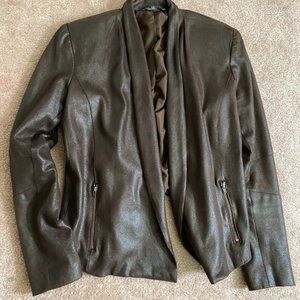 Waverly Grey Faux Leather Short Jacket